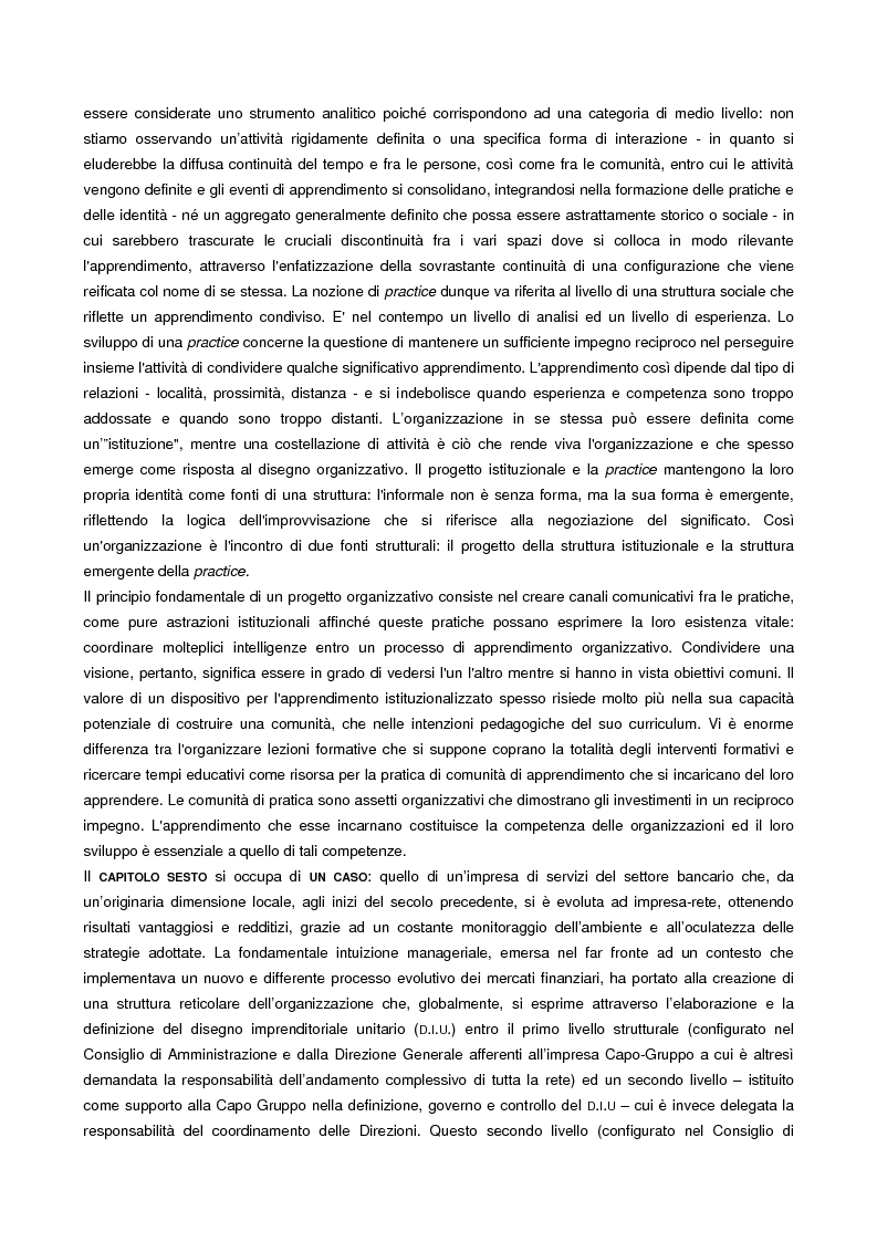 Anteprima della tesi: L'apprendimento organizzativo come capacità evolutiva. Il caso di un'impresa a rete., Pagina 4