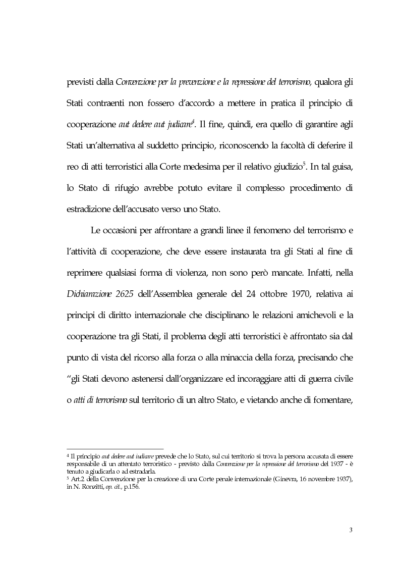 Anteprima della tesi: Aspetti giuridici del terrorismo internazionale, Pagina 3