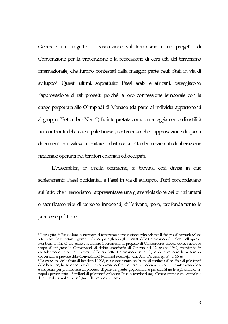 Anteprima della tesi: Aspetti giuridici del terrorismo internazionale, Pagina 5