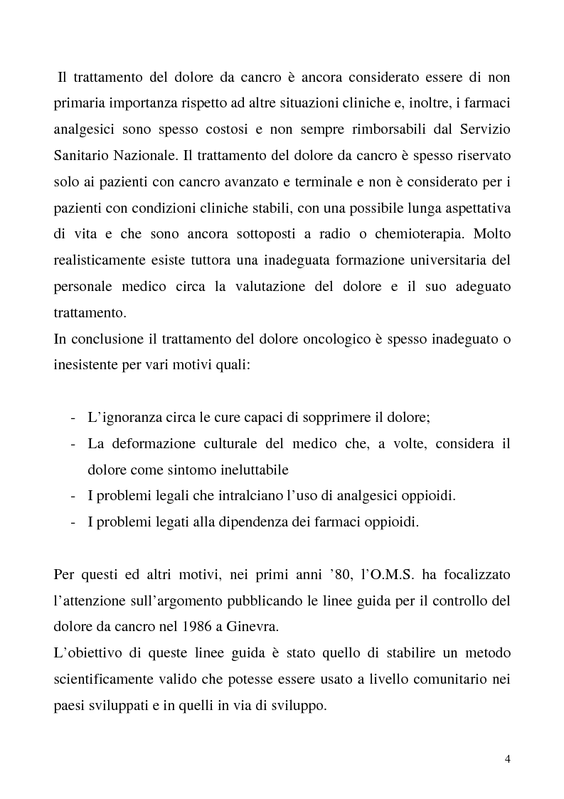 Anteprima della tesi: Trattamento del dolore oncologico, Pagina 2