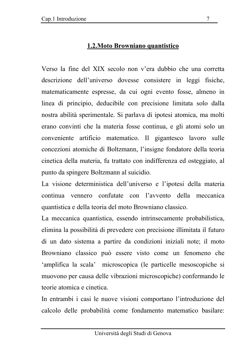 Anteprima della tesi: Equazioni di evoluzione di processi aleatori in meccanica classica e quantistica, Pagina 6
