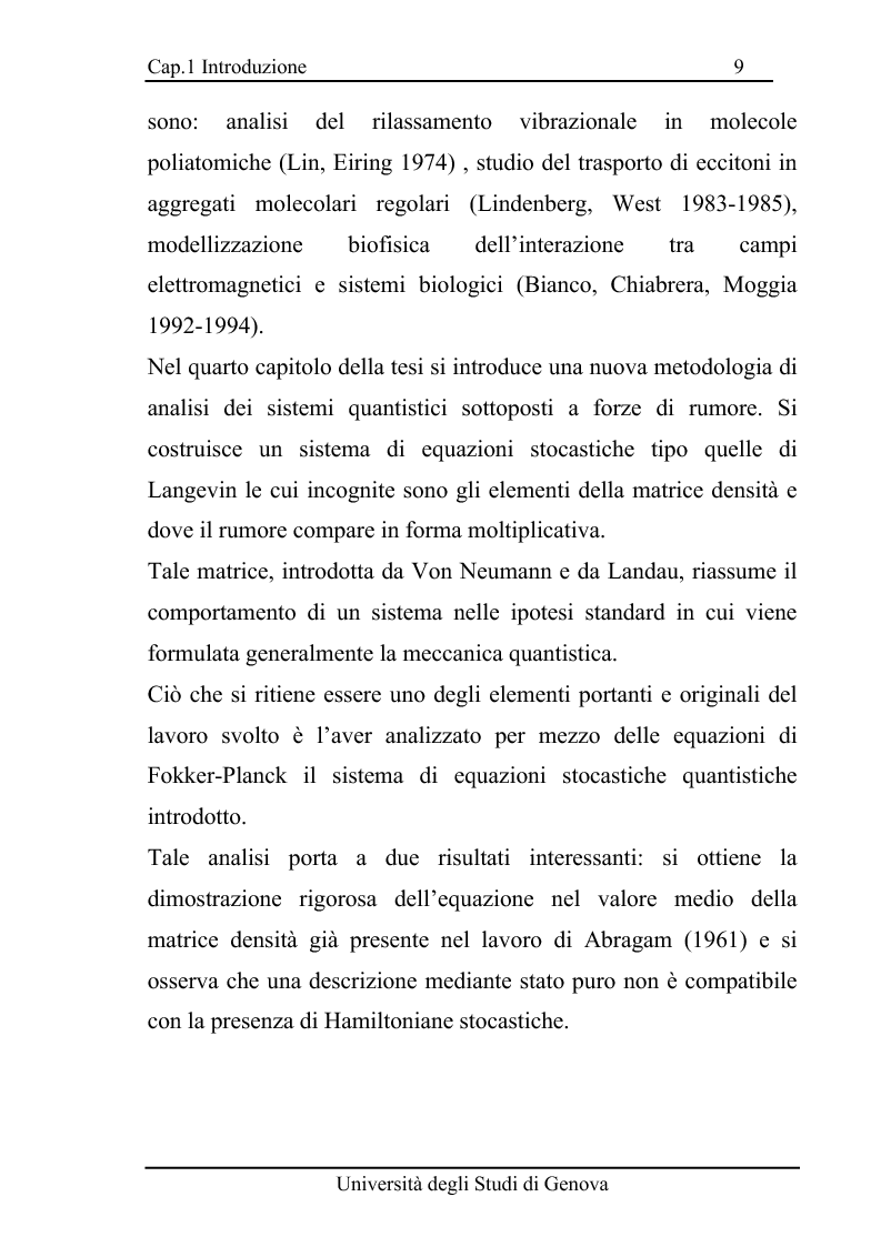Anteprima della tesi: Equazioni di evoluzione di processi aleatori in meccanica classica e quantistica, Pagina 8