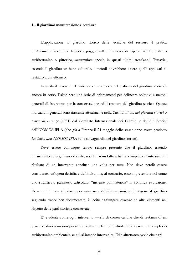 Anteprima della tesi: Il restauro di Parco Papadopoli in San Polo di Piave (Tv), Pagina 2