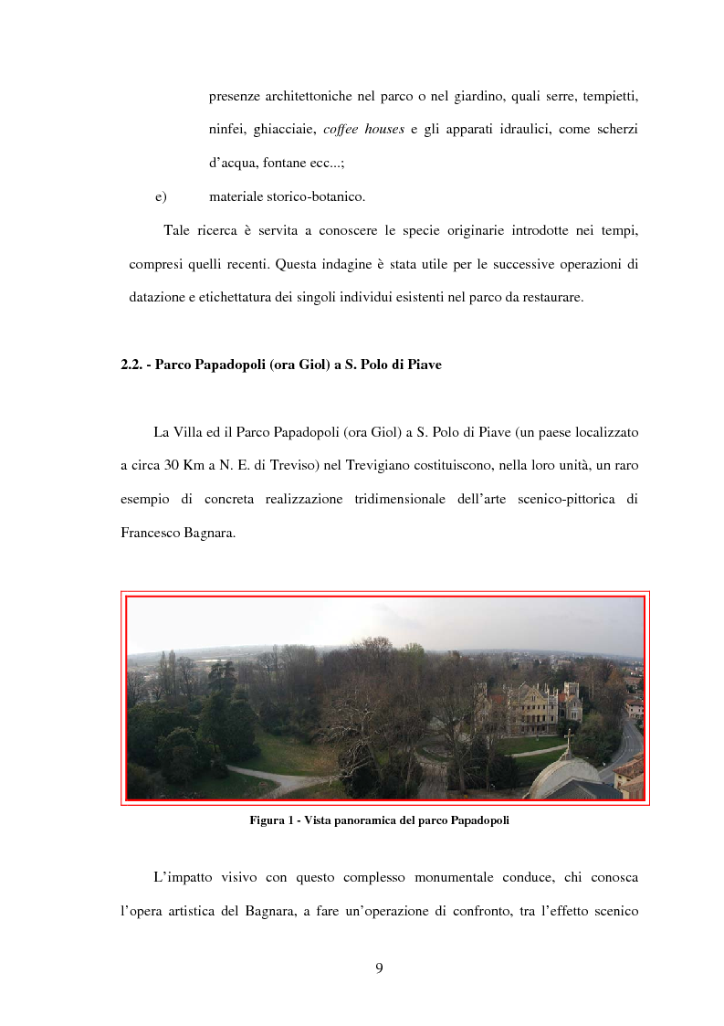 Anteprima della tesi: Il restauro di Parco Papadopoli in San Polo di Piave (Tv), Pagina 6