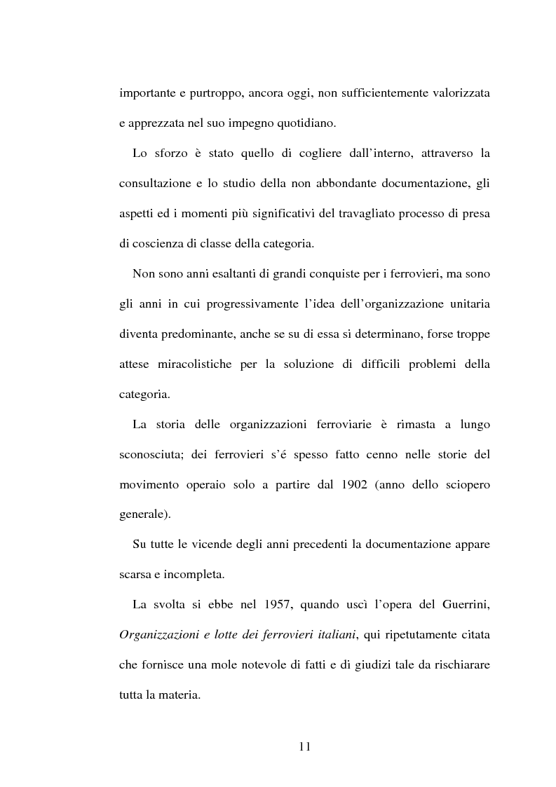 Anteprima della tesi: L'origine del movimento sindacale in ferrovia e l'Italia post-unitaria, Pagina 11