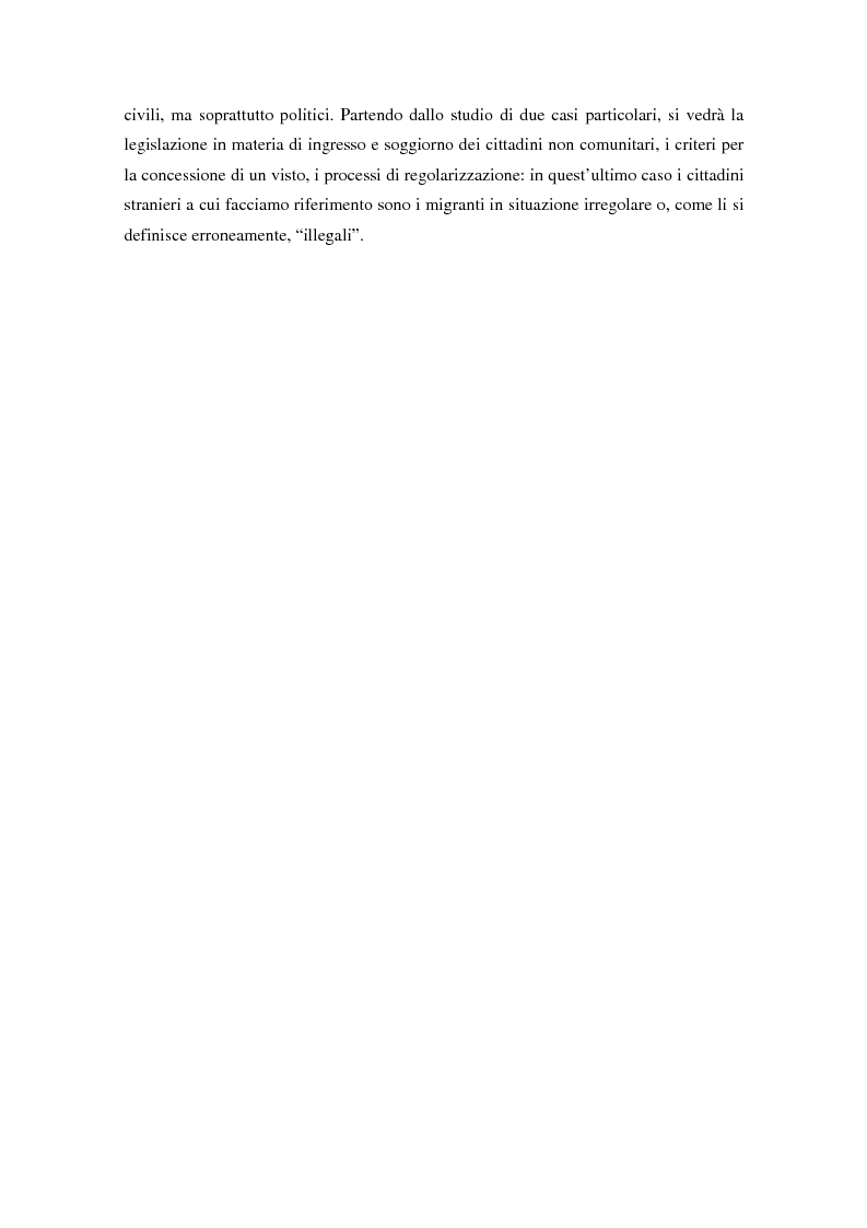 Anteprima della tesi: L'ingresso e il soggiorno degli stranieri non comunitari in Europa: tra cittadinanza ed esclusione. I casi di Francia e Spagna., Pagina 7