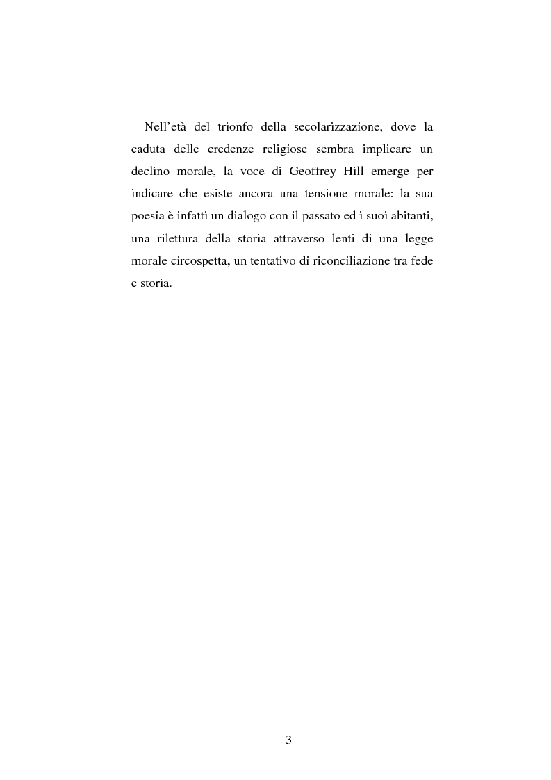 Anteprima della tesi: Le prime due sillogi di Geoffrey Hill: nascita e maturazione di una poetica della religione, della storia e del linguaggio, Pagina 3