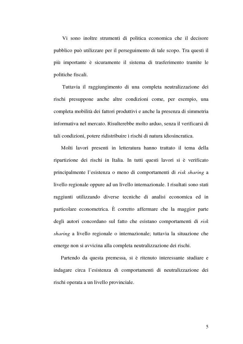 Anteprima della tesi: Ripartizione dei rischi fra le province italiane, Pagina 2