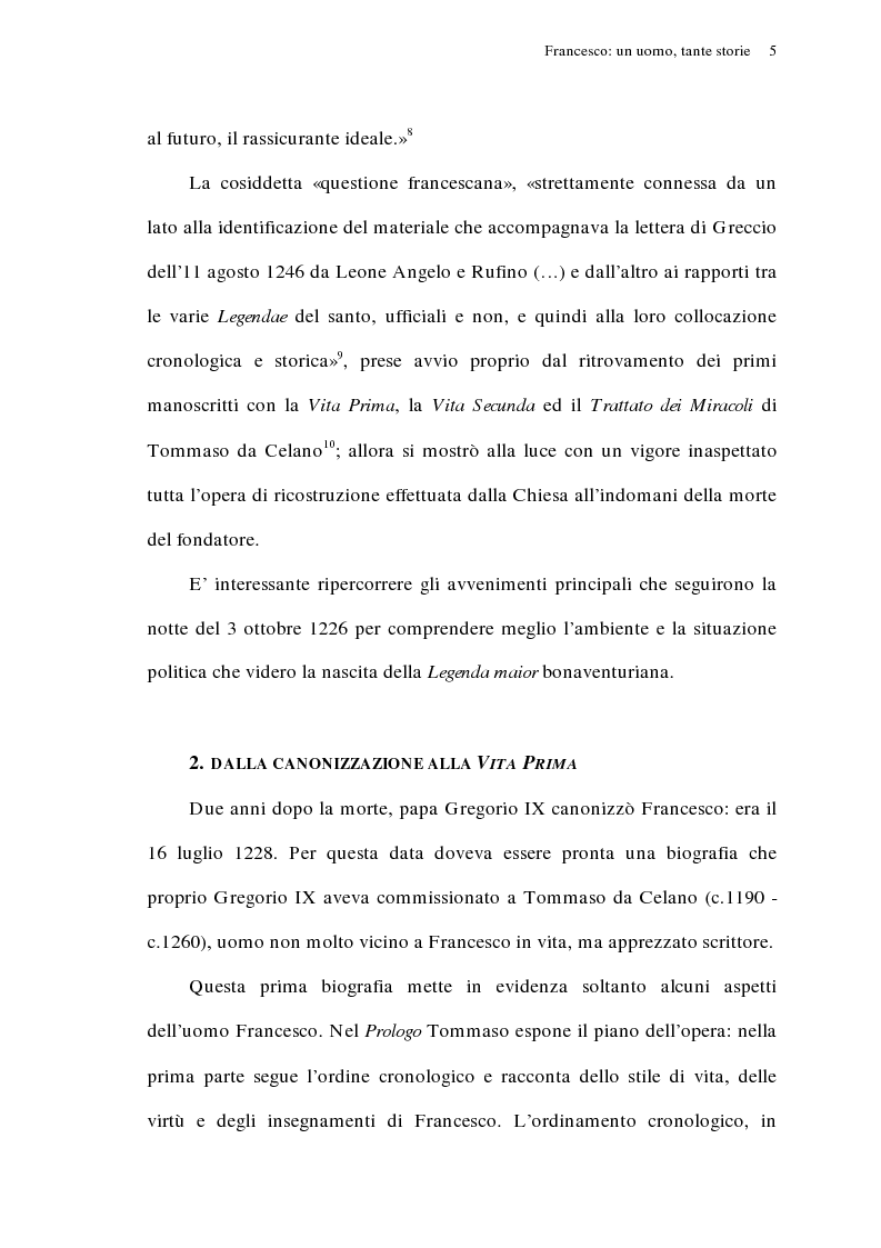 Anteprima della tesi: La ''Legenda maior'' di san Bonaventura nel ms. Vittorio Emanuele 411 della Biblioteca Nazionale di Roma, Pagina 5
