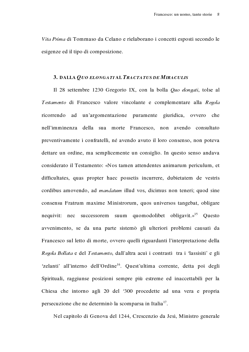 Anteprima della tesi: La ''Legenda maior'' di san Bonaventura nel ms. Vittorio Emanuele 411 della Biblioteca Nazionale di Roma, Pagina 8