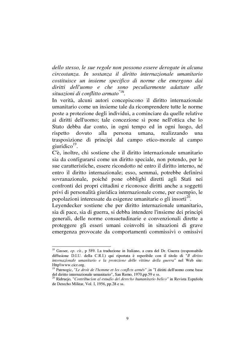 Anteprima della tesi: Diritto internazionale Umanitario - Assistenza e Protezione delle vittime dei conflitti armati, Pagina 9