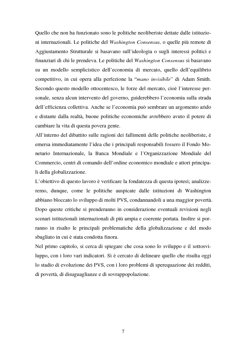 Anteprima della tesi: Trappola del sottosviluppo e ruolo delle organizzazioni internazionali, Pagina 2