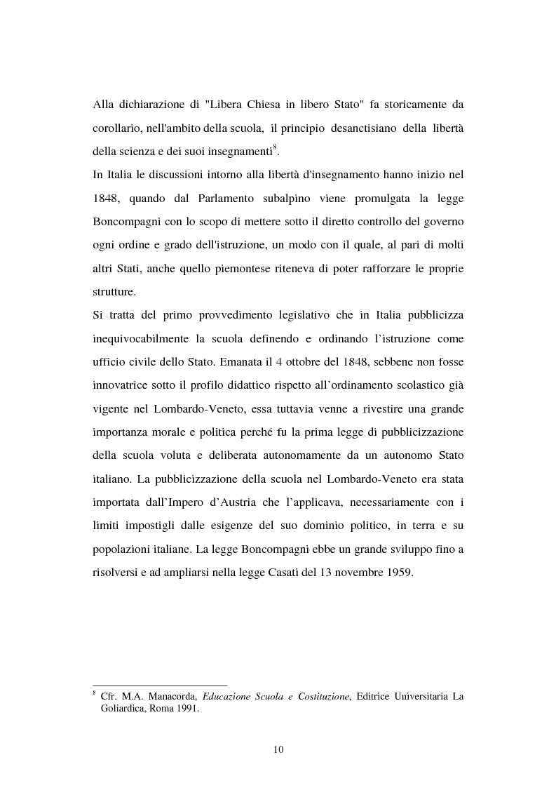 Anteprima della tesi: Libertà di scuola. Scuola di libertà. Scuola pubblica e scuola privata nel dibattito dell'Assemblea Costituente, Pagina 10