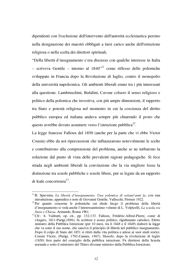 Anteprima della tesi: Libertà di scuola. Scuola di libertà. Scuola pubblica e scuola privata nel dibattito dell'Assemblea Costituente, Pagina 12