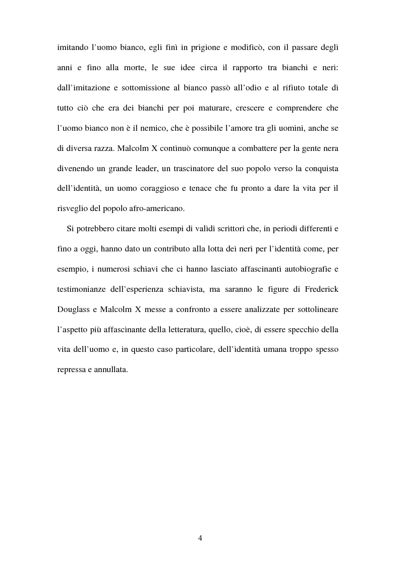 Anteprima della tesi: Da Frederick Douglass a Malcolm X: letteratura e identità, Pagina 4