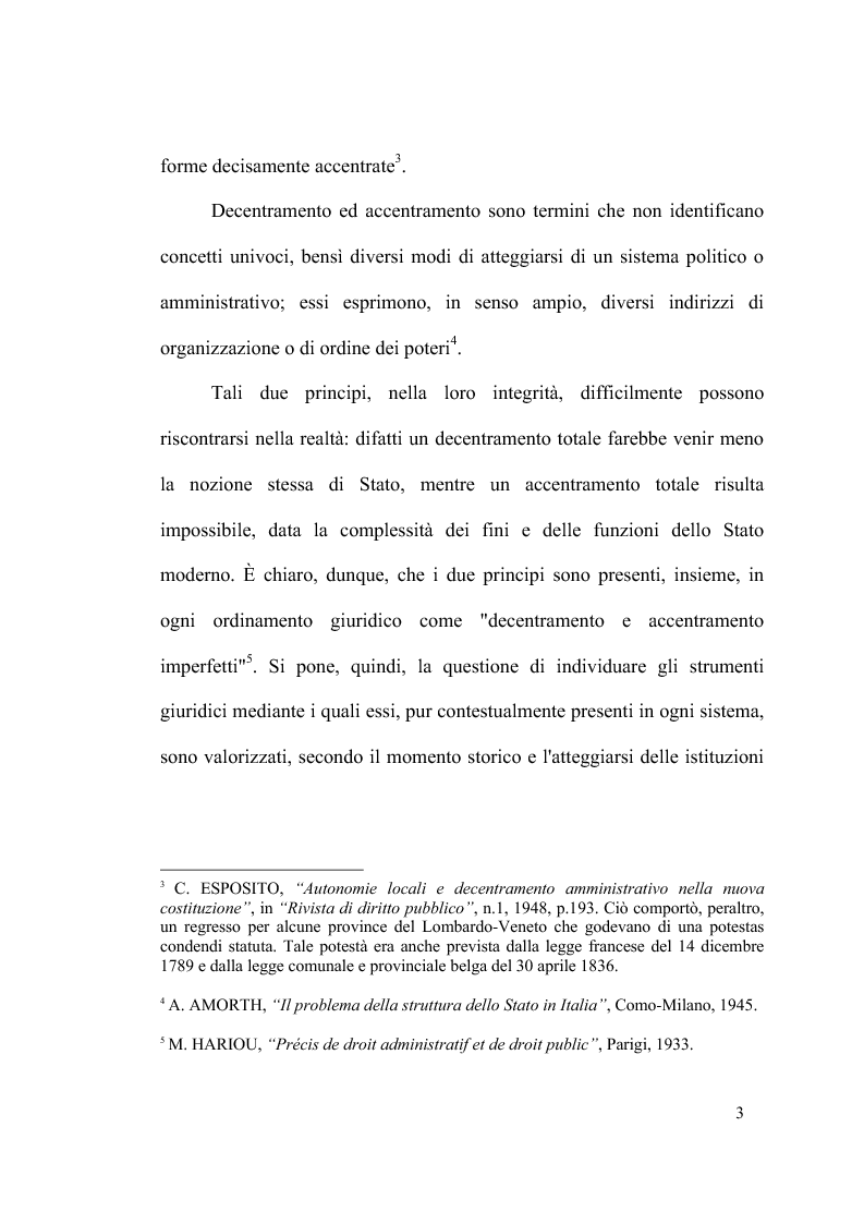 Anteprima della tesi: Principio di sussidiarietà e sistema amministrativo nel nuovo quadro costituzionale (articolo 4 Legge Costituzionale 18 ottobre 2001 n° 3), Pagina 5