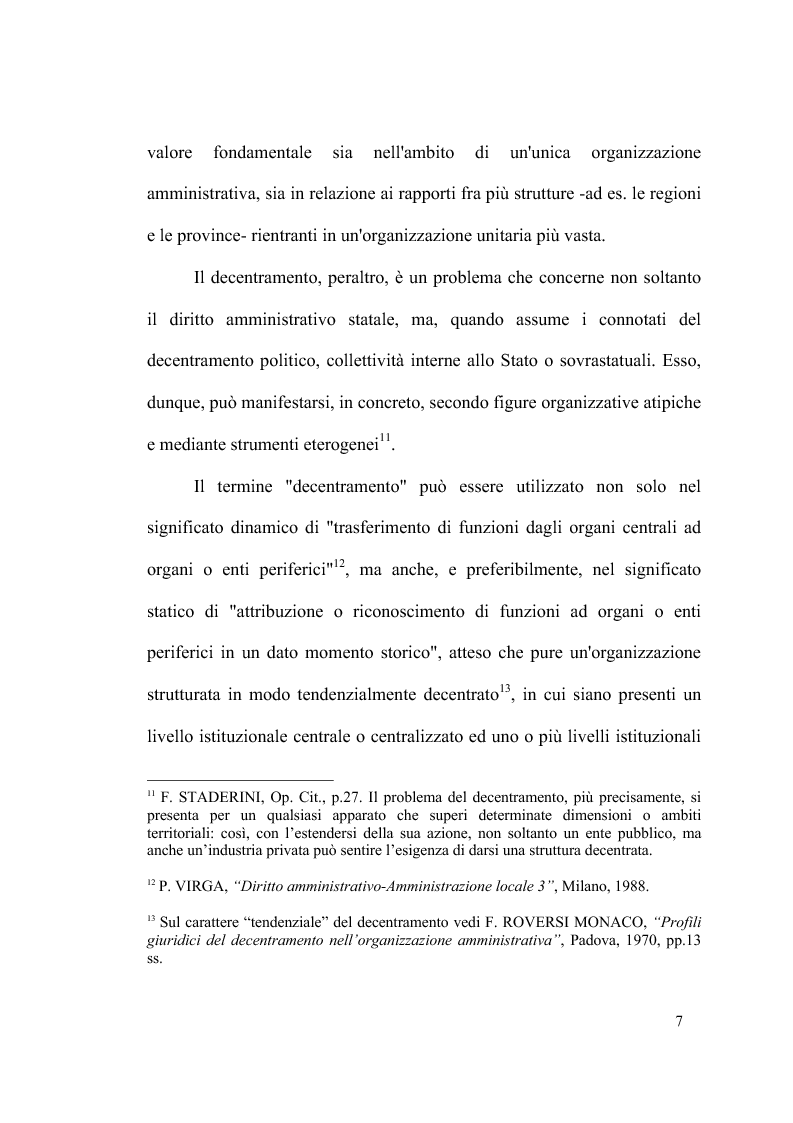 Anteprima della tesi: Principio di sussidiarietà e sistema amministrativo nel nuovo quadro costituzionale (articolo 4 Legge Costituzionale 18 ottobre 2001 n° 3), Pagina 9