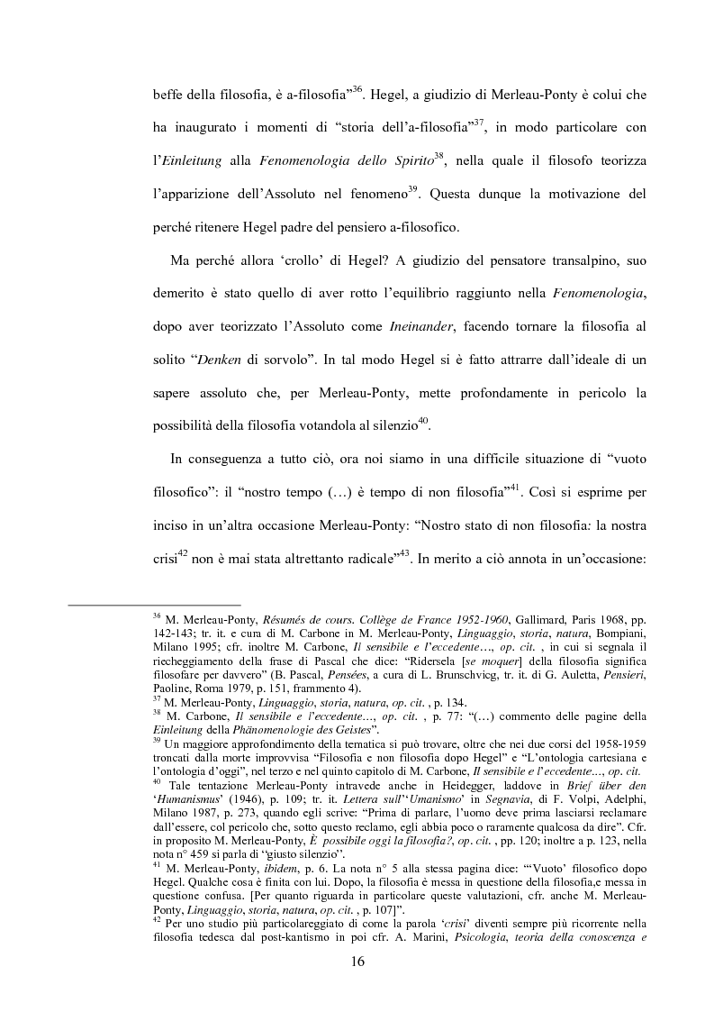 Anteprima della tesi: 'La filosofia oggi': Merleau-Ponty a partire da Husserl e da Heidegger nel corso dal Collège de France del 1958-59, Pagina 10