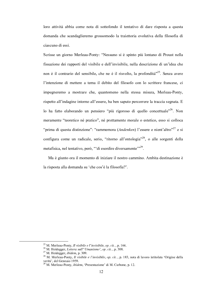 Anteprima della tesi: 'La filosofia oggi': Merleau-Ponty a partire da Husserl e da Heidegger nel corso dal Collège de France del 1958-59, Pagina 6