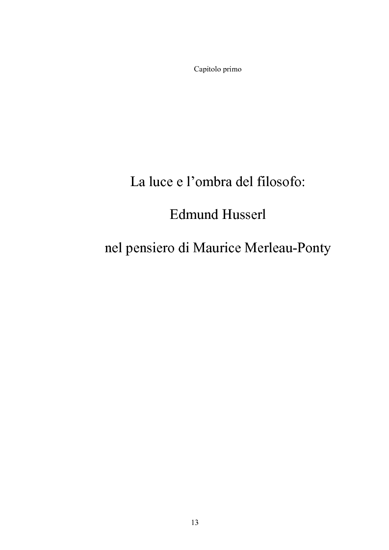 Anteprima della tesi: 'La filosofia oggi': Merleau-Ponty a partire da Husserl e da Heidegger nel corso dal Collège de France del 1958-59, Pagina 7