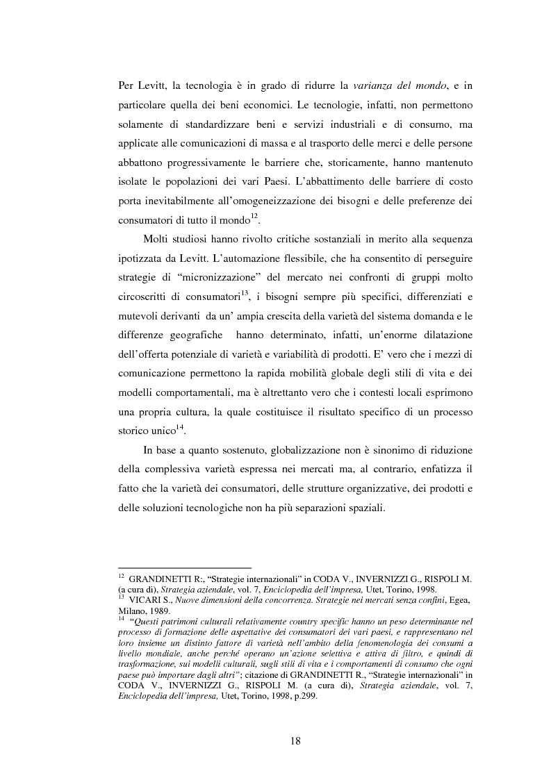 Anteprima della tesi: Attrattività dei mercati internazionali:scelta del paese obiettivo e strategie di ingresso.Il caso Landqart, Pagina 14