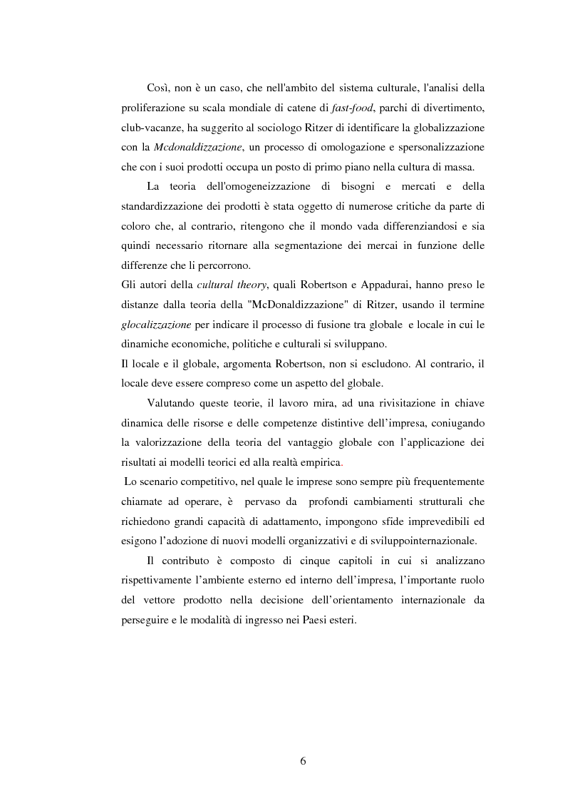 Anteprima della tesi: Attrattività dei mercati internazionali:scelta del paese obiettivo e strategie di ingresso.Il caso Landqart, Pagina 2
