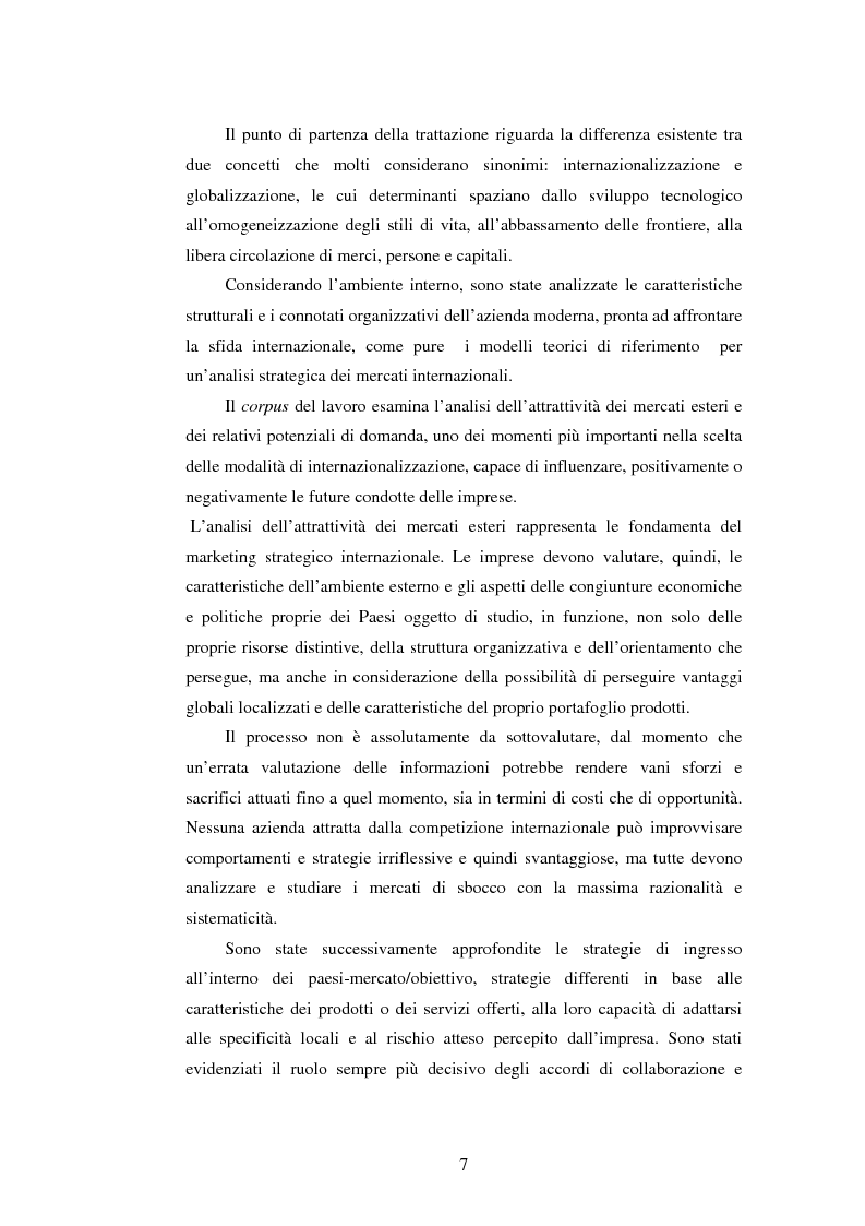 Anteprima della tesi: Attrattività dei mercati internazionali:scelta del paese obiettivo e strategie di ingresso.Il caso Landqart, Pagina 3