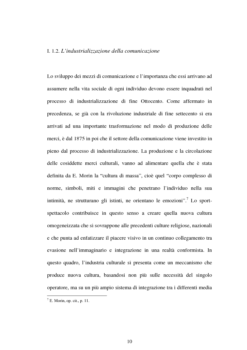 Anteprima della tesi: La comunicazione ''nel pallone''. Il calcio come motore del successo mediale., Pagina 10