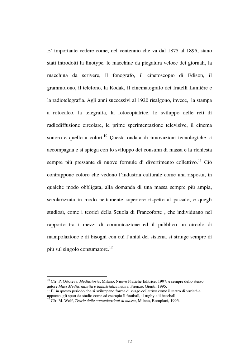 Anteprima della tesi: La comunicazione ''nel pallone''. Il calcio come motore del successo mediale., Pagina 12