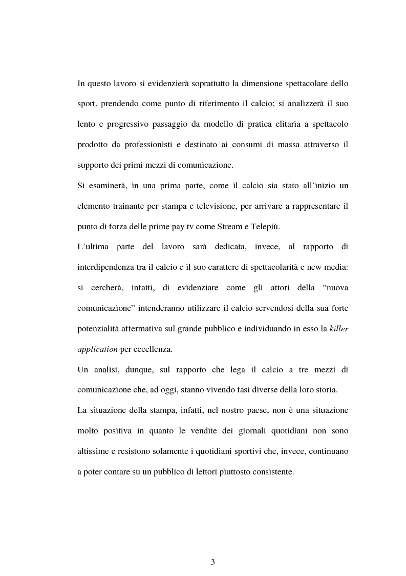 Anteprima della tesi: La comunicazione ''nel pallone''. Il calcio come motore del successo mediale., Pagina 3