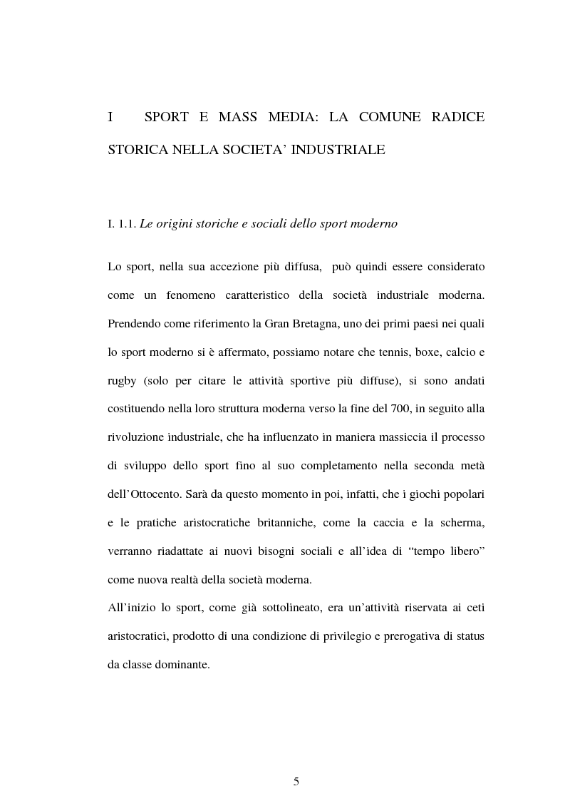 Anteprima della tesi: La comunicazione ''nel pallone''. Il calcio come motore del successo mediale., Pagina 5