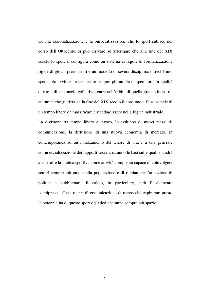 Anteprima della tesi: La comunicazione ''nel pallone''. Il calcio come motore del successo mediale., Pagina 9