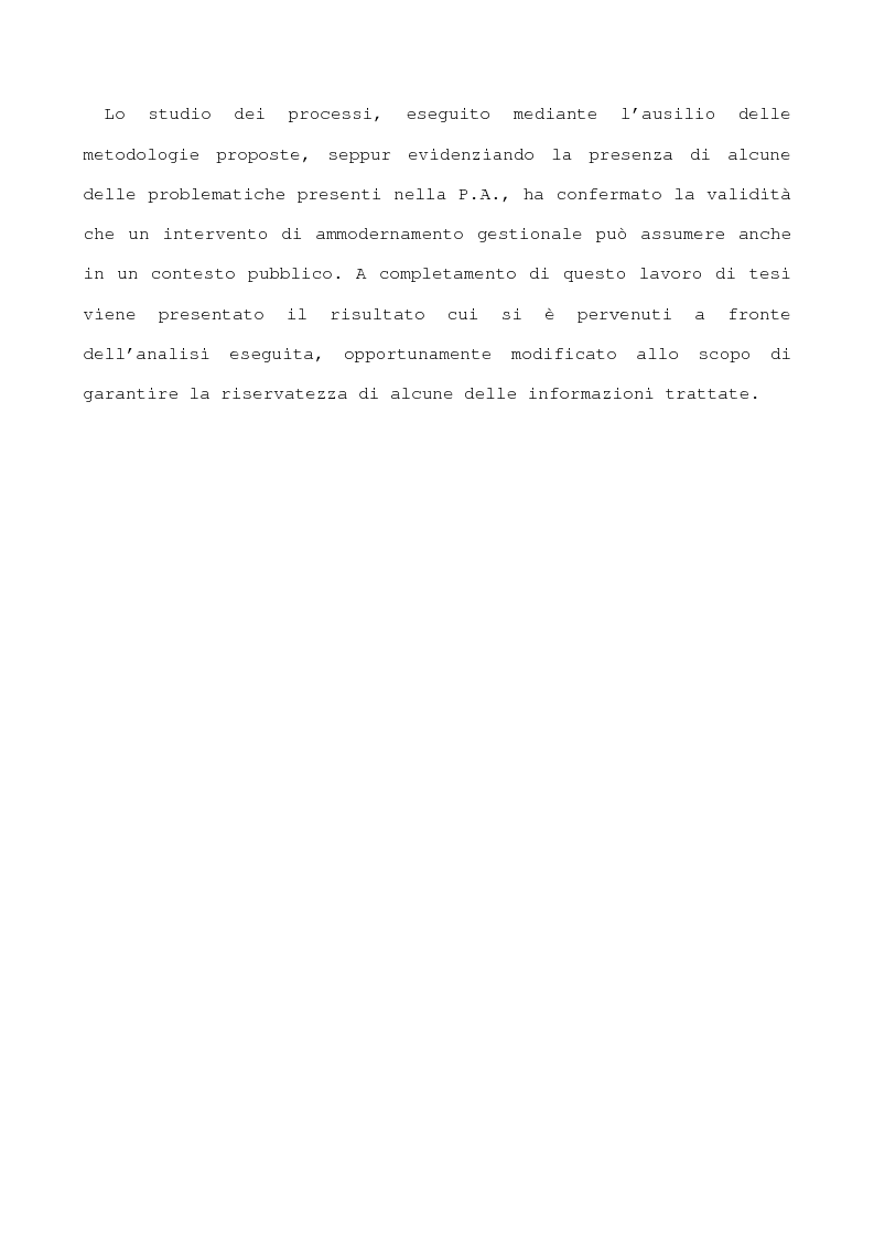 Anteprima della tesi: Metodi per l'implementazione di un sistema di controllo di gestione nella pubblica amministrazione, Pagina 2