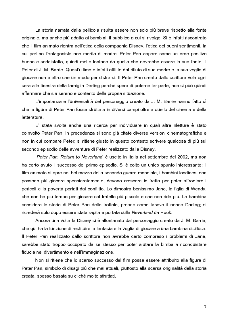 Anteprima della tesi: Peter Pan, il bambino che non voleva crescere: dalla letteratura al cinema, Pagina 4