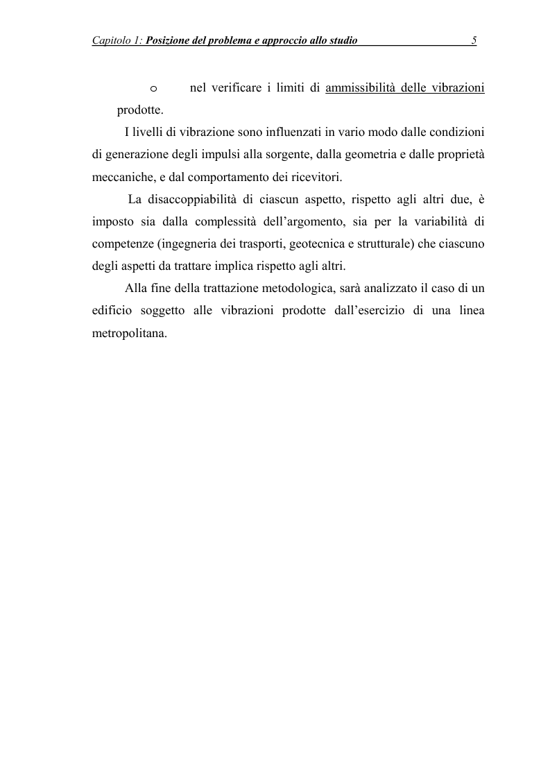 Anteprima della tesi: Vibrazioni prodotte da infrastrutture di trasporto in fase di costruzione e di esercizio, Pagina 5