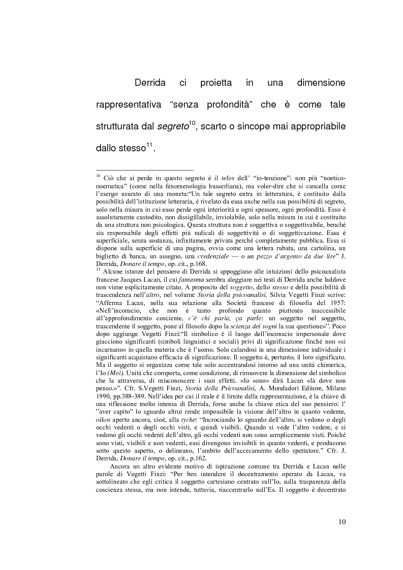 Anteprima della tesi: Etica e Scrittura: l'esperienza dell'Altro nell'opera di Jacques Derrida, Pagina 9