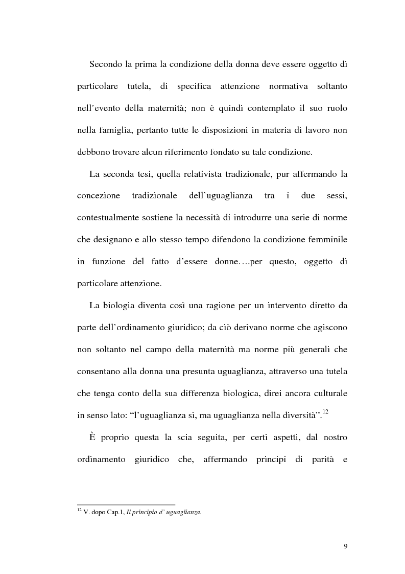 Anteprima della tesi: Profili attuali in materia di lavoro femminile, Pagina 5