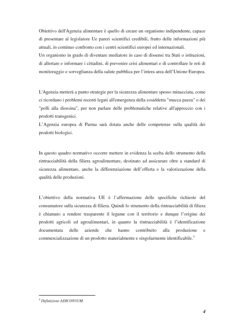 Anteprima della tesi: Prodotti tipici, azioni di marketing ed educazione alimentare: l'esperienza nelle scuole primarie di Reggio Emilia, Pagina 6