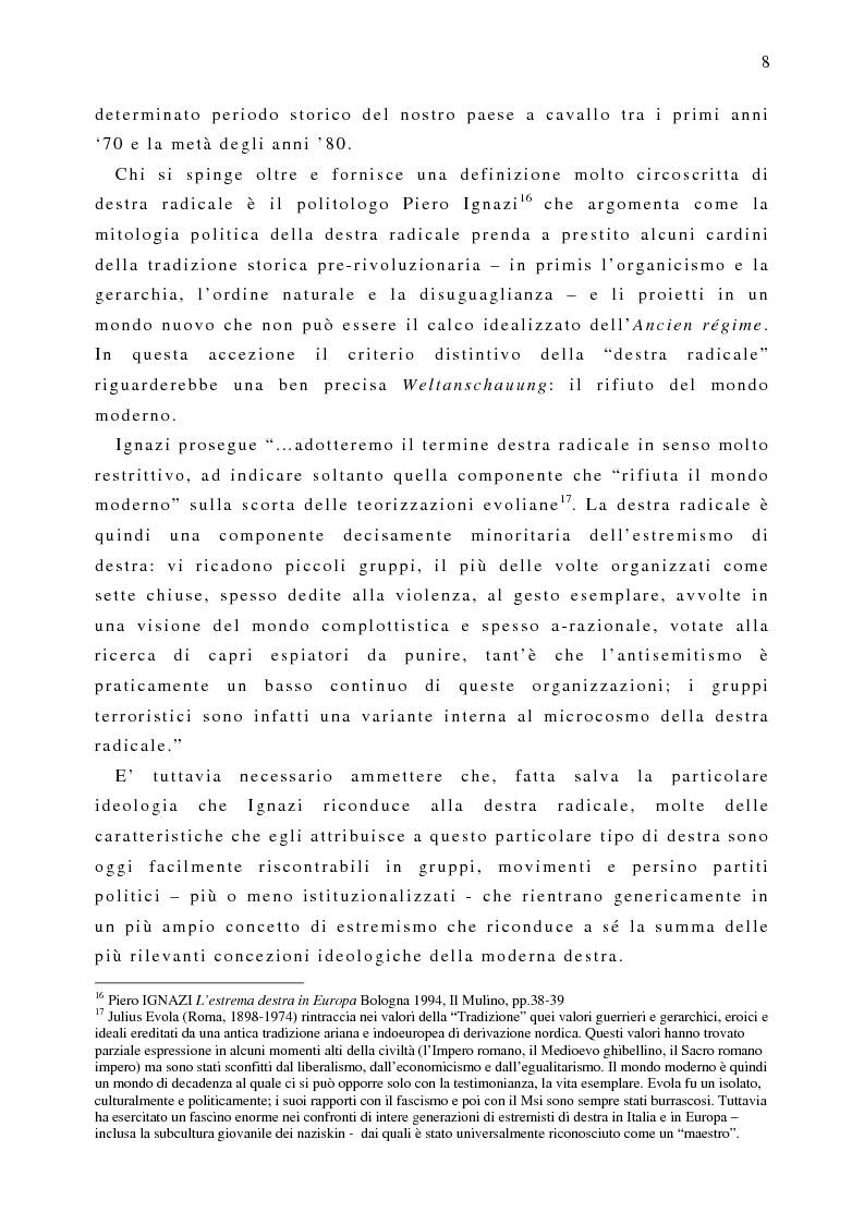 Anteprima della tesi: Il fenomeno naziskin. Analisi di una sottocultura giovanile., Pagina 8