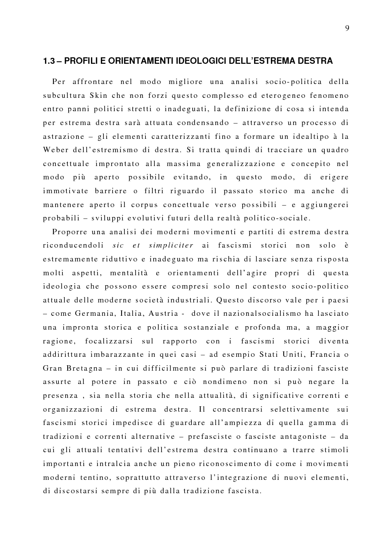 Anteprima della tesi: Il fenomeno naziskin. Analisi di una sottocultura giovanile., Pagina 9