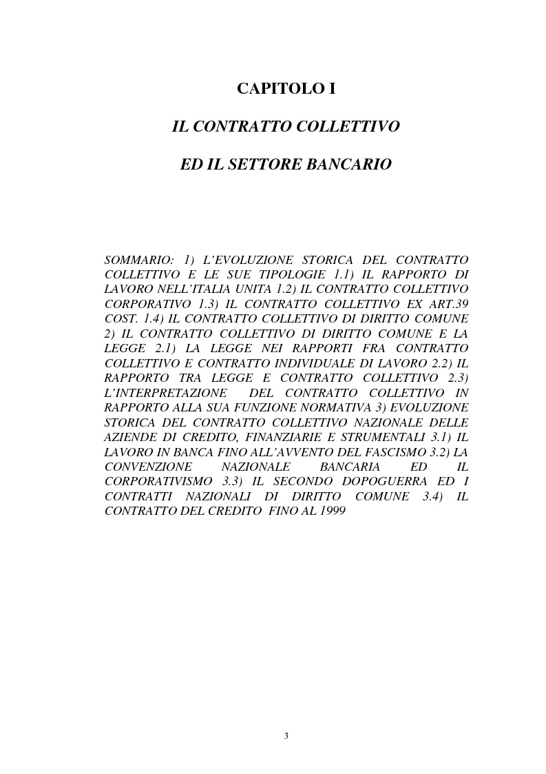 Anteprima della tesi: La flessibilità ed il contratto collettivo nazionale bancari, Pagina 3