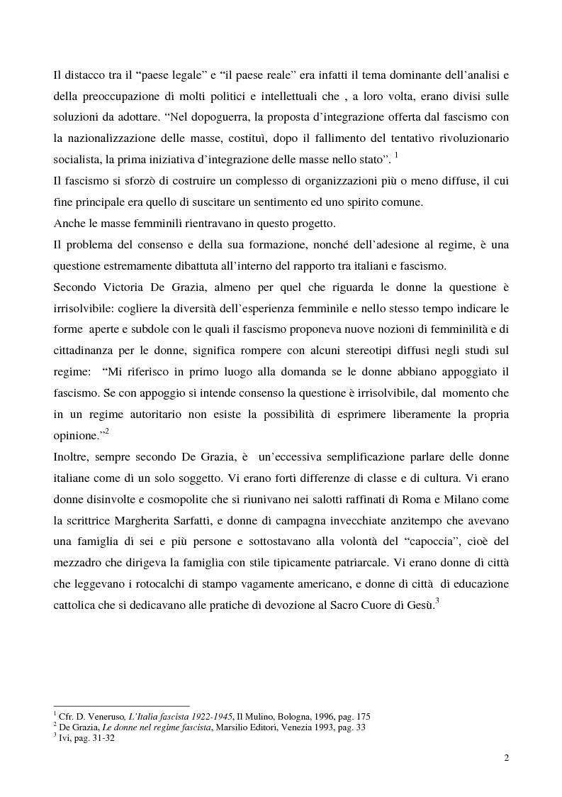 Anteprima della tesi: Le donne e il fascismo, Pagina 2