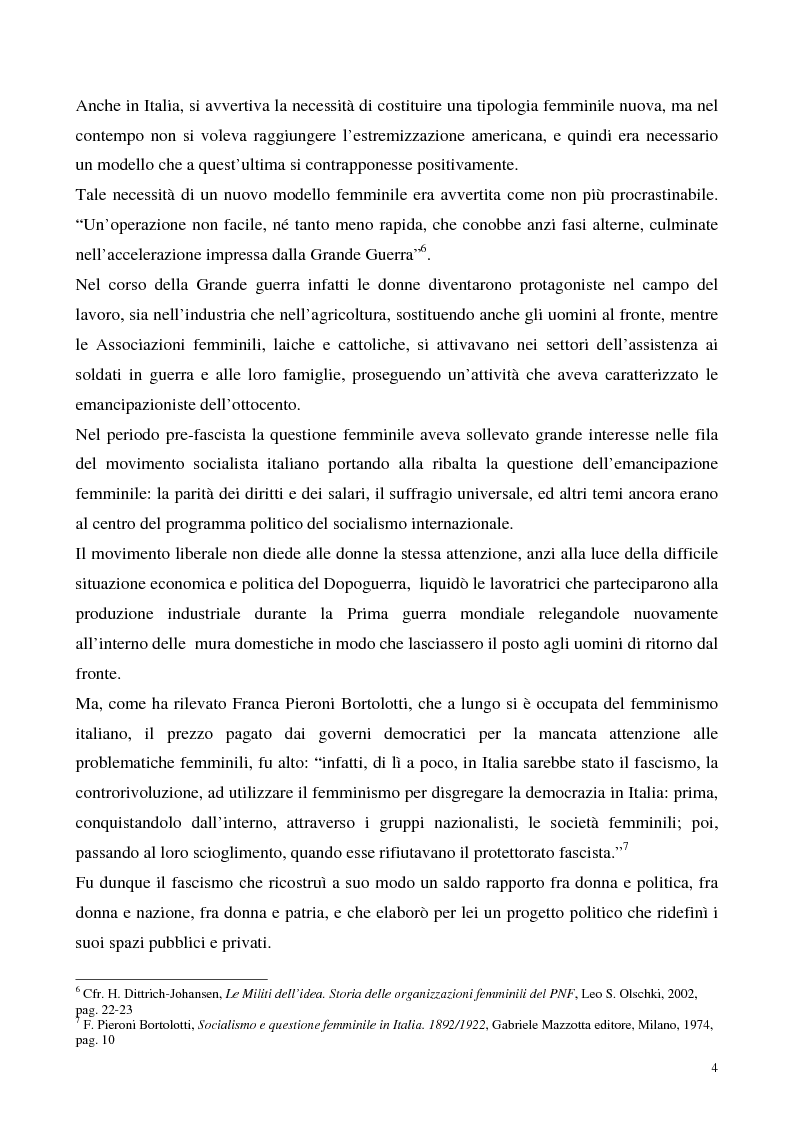 Anteprima della tesi: Le donne e il fascismo, Pagina 4