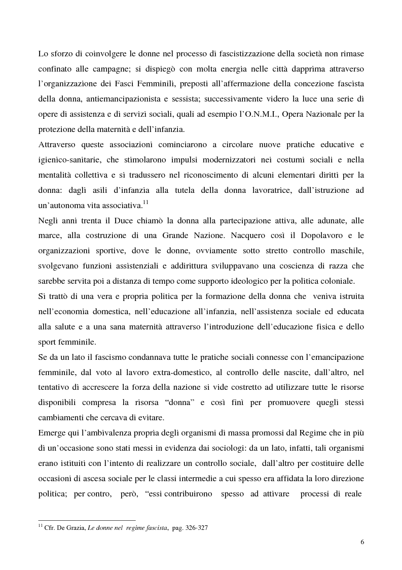 Anteprima della tesi: Le donne e il fascismo, Pagina 6