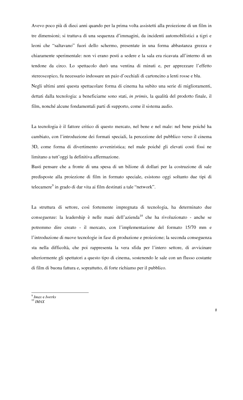 Anteprima della tesi: Il settore cinematografico large format. Il caso Imax., Pagina 8