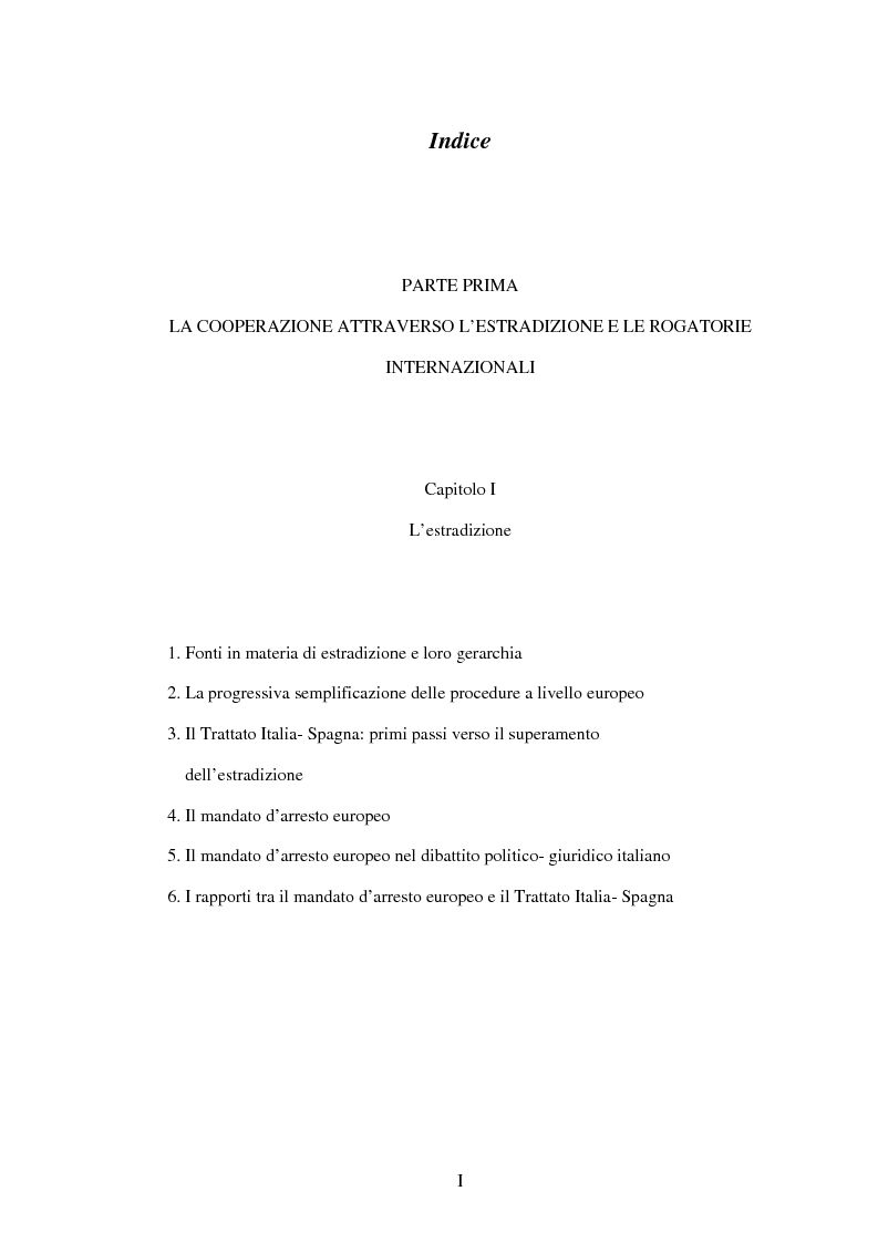 Indice della tesi: La cooperazione penale internazionale: profili di diritto sostanziale, Pagina 1