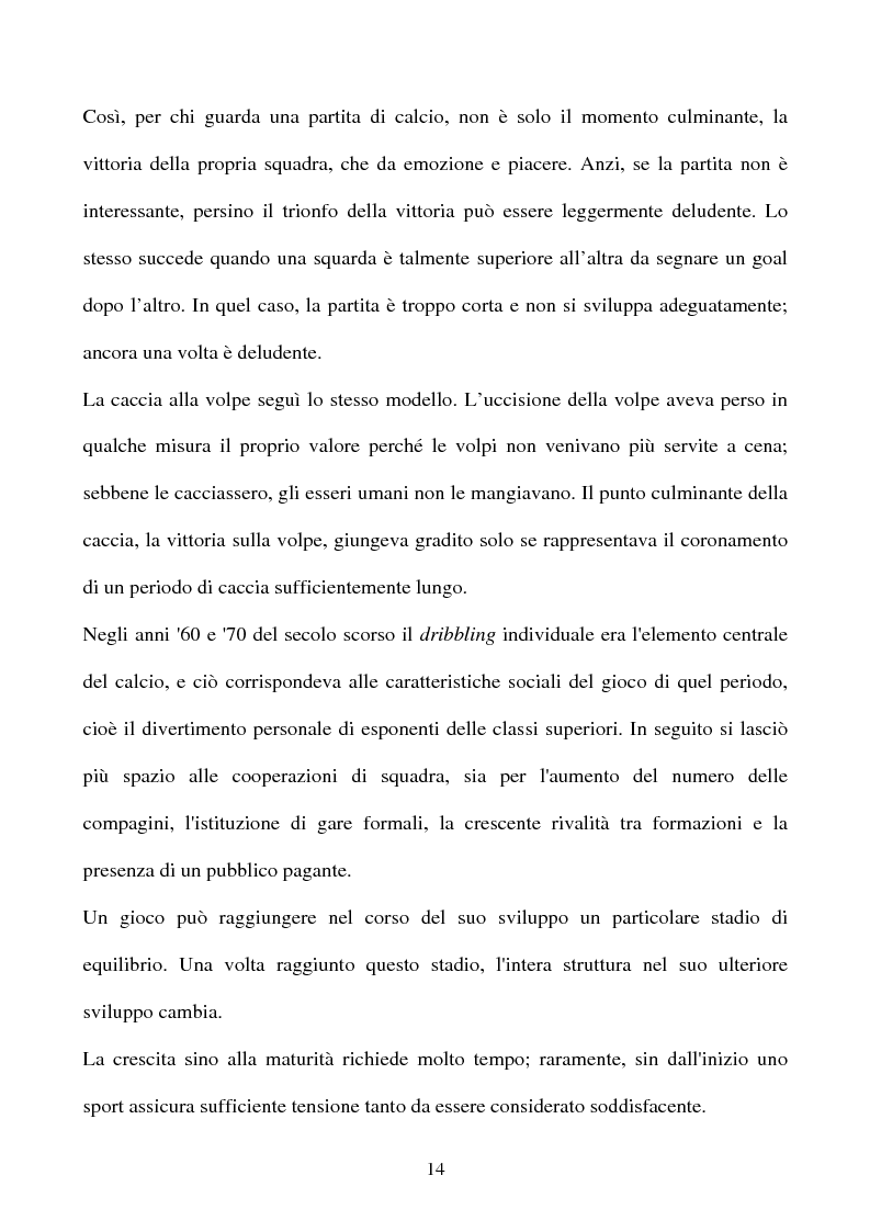 Anteprima della tesi: ''I significati del Calcio''. Sport, società e tifosi, con particolare riferimento alla vicenda cosentina., Pagina 14