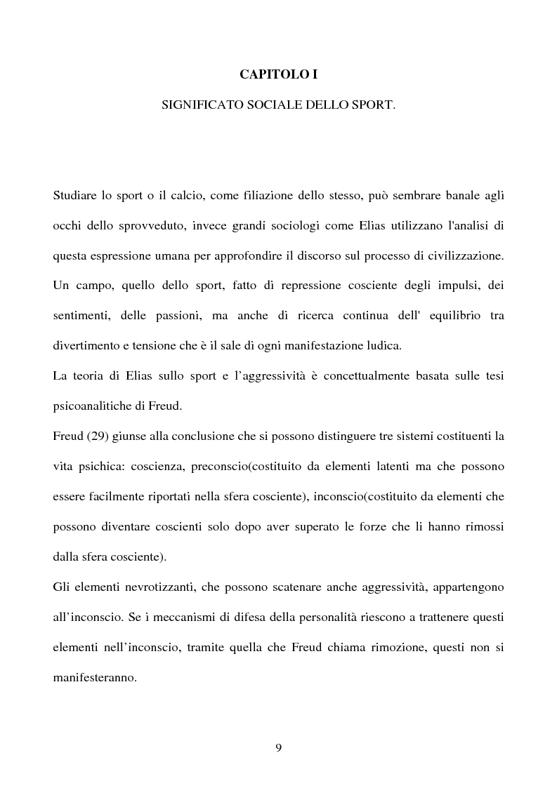 Anteprima della tesi: ''I significati del Calcio''. Sport, società e tifosi, con particolare riferimento alla vicenda cosentina., Pagina 9