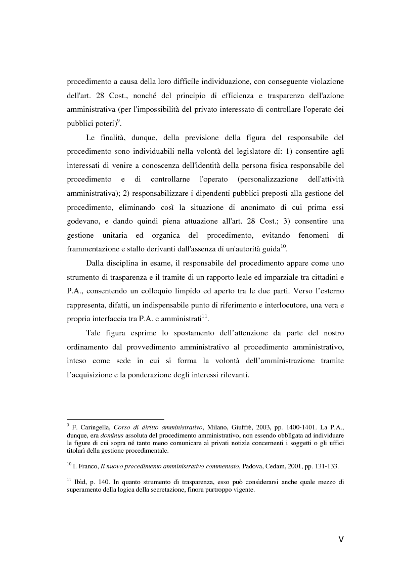 Anteprima della tesi: Il responsabile del procedimento amministrativo, Pagina 4