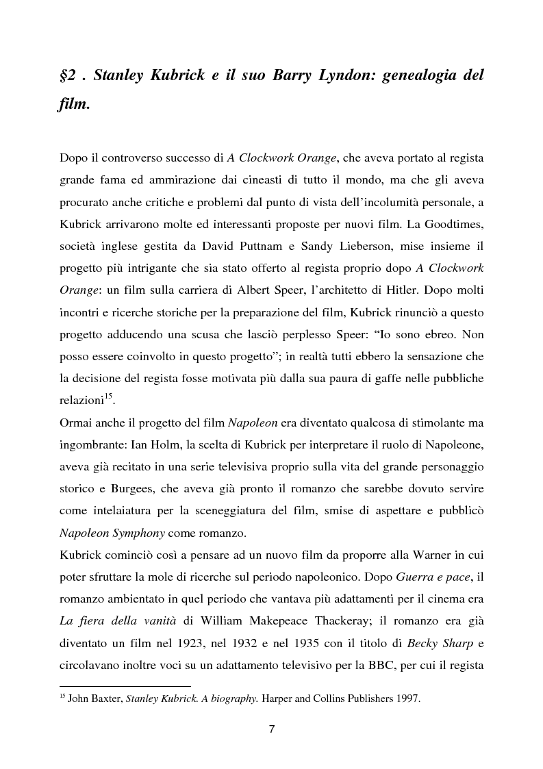 Anteprima della tesi: Barry Lyndon tra letteratura e cinema, Pagina 7